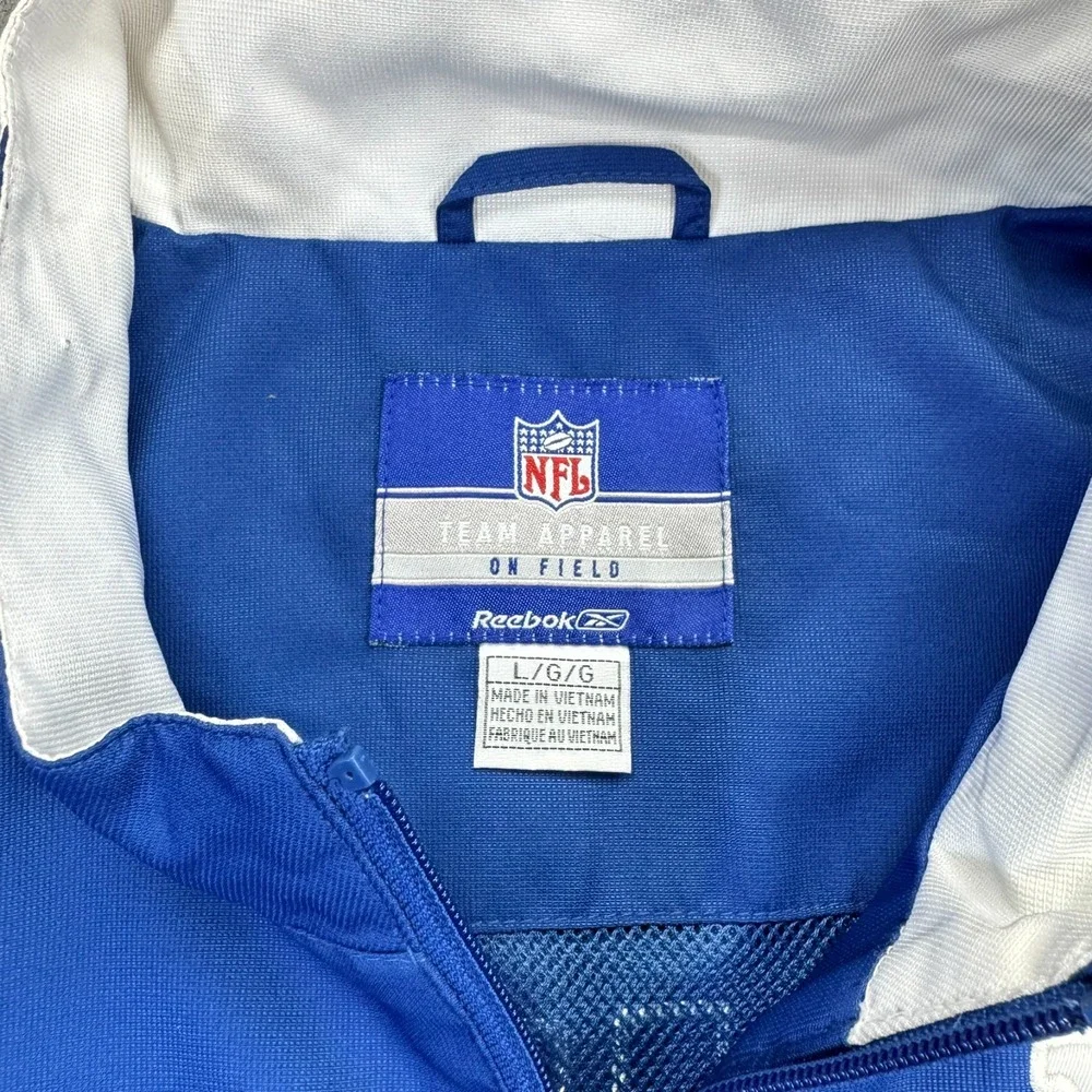Reebok NFL Indianapolis Colts‎ On‑Field Windbreaker Jacket Men's Large Blue ZIP
